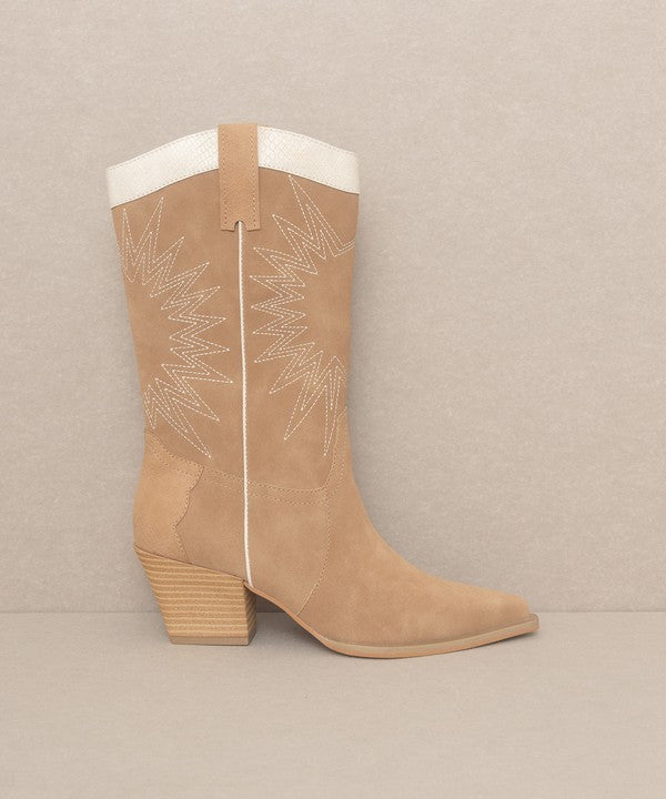 OASIS SOCIETY Halle - Paneled Cowboy Boots - lolaluxeshop