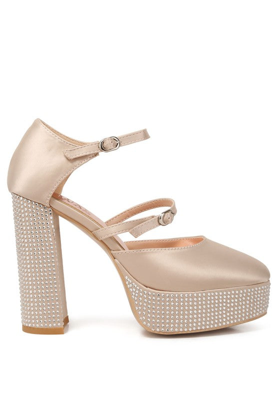 Shiver Rhinestones Embellished Platform Sandals - lolaluxeshop