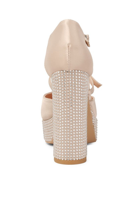 Shiver Rhinestones Embellished Platform Sandals - lolaluxeshop