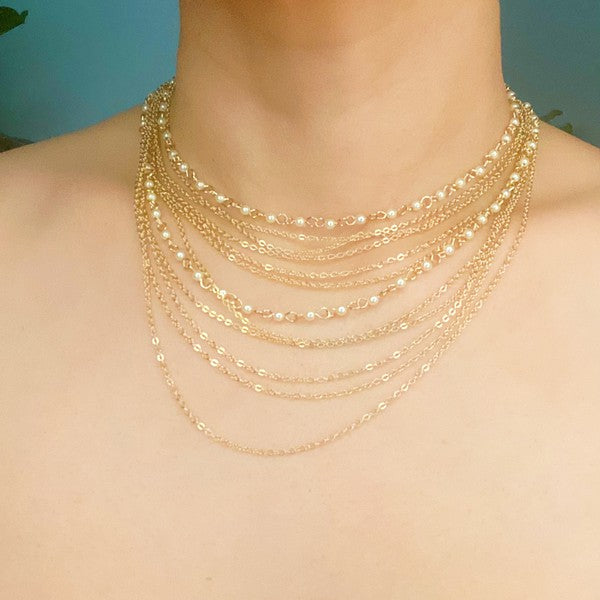 Beautifully Draping Pearl And Chain Necklace - lolaluxeshop