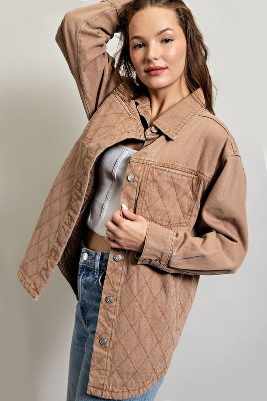 Quilted Button Down Jacket - lolaluxeshop