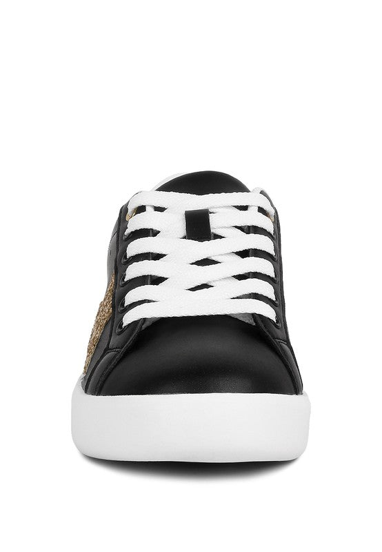 Starry Glitter Star Detail Sneakers - lolaluxeshop