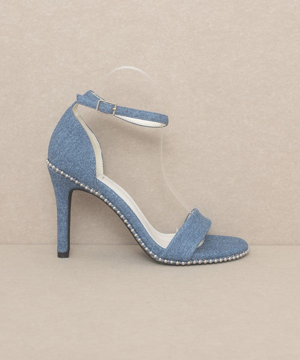 OASIS SOCIETY Dublin - Metal Stud Open Toe Heels - lolaluxeshop