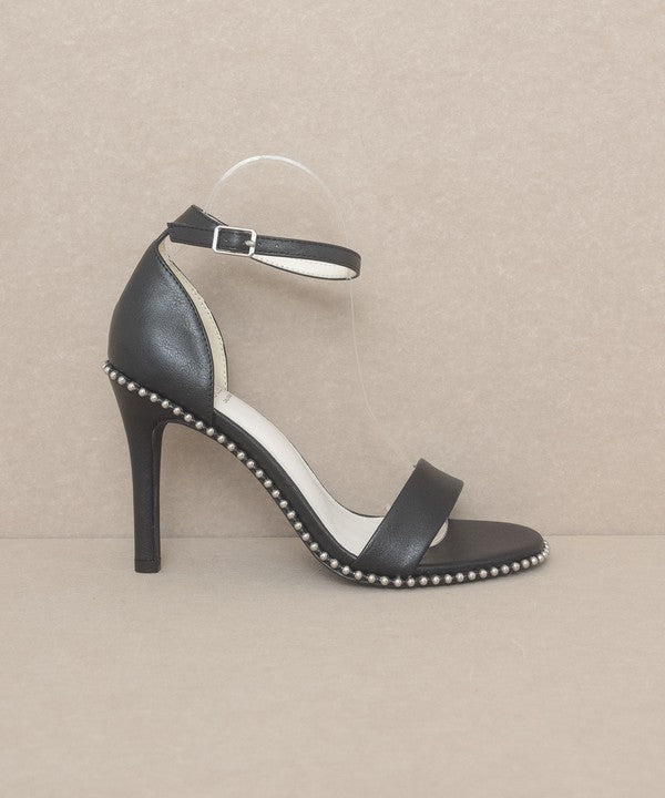 OASIS SOCIETY Dublin - Metal Stud Open Toe Heels - lolaluxeshop