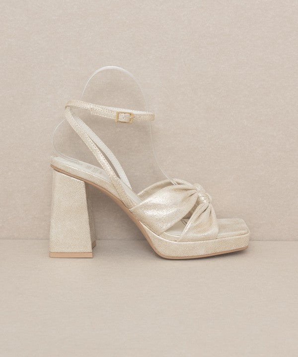 OASIS SOCIETY Zoey - Knotted Band Platform Heels - lolaluxeshop