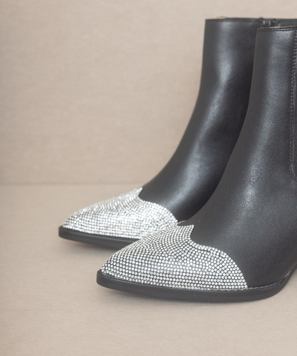 OASIS SOCIETY Zuri - Rhinestone Toed Booties - lolaluxeshop