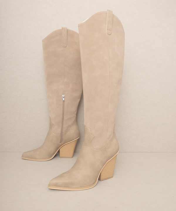 OASIS SOCIETY Barcelona - Knee High Western Boots - lolaluxeshop