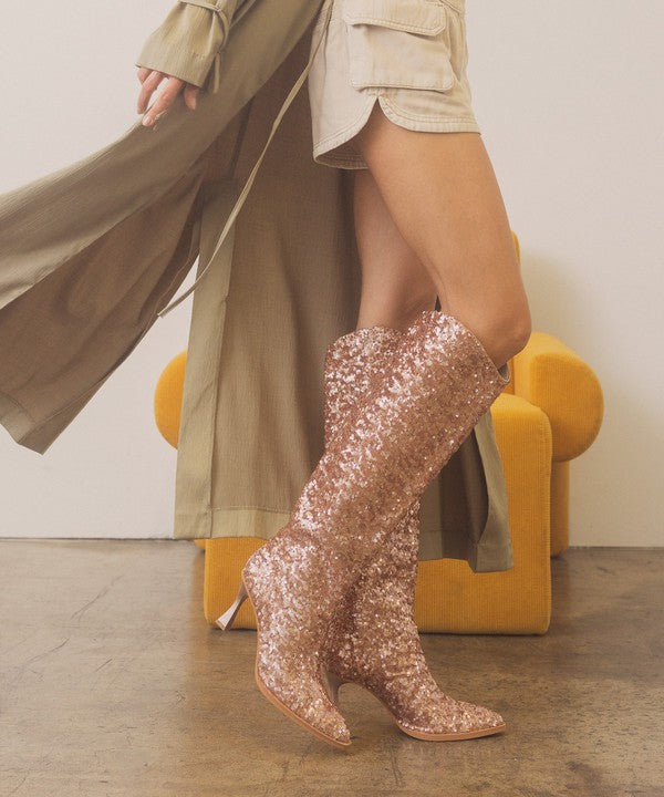 OASIS SOCIETY Jewel - Knee High Sequin Boots - lolaluxeshop