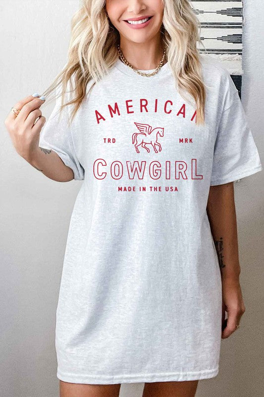 AMERICAN COWGIRL OVERSIZED TEE  T-SHIRT - lolaluxeshop