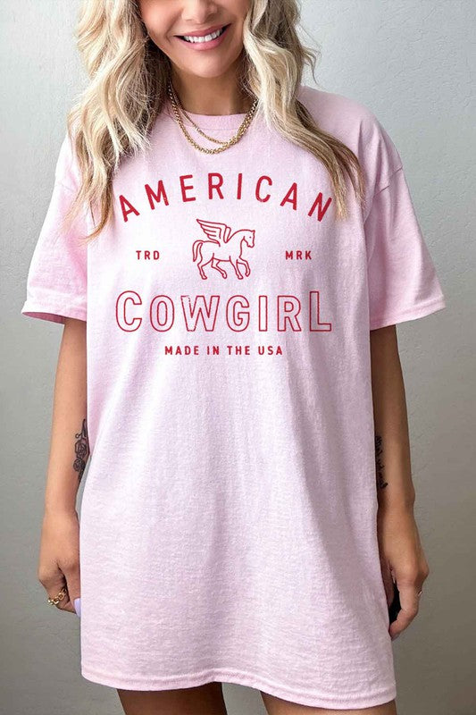 AMERICAN COWGIRL OVERSIZED TEE  T-SHIRT - lolaluxeshop