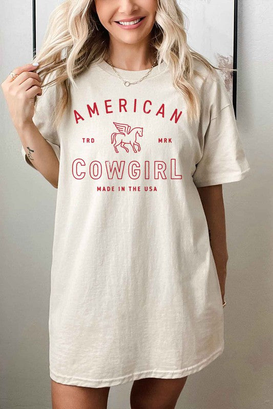 AMERICAN COWGIRL OVERSIZED TEE  T-SHIRT - lolaluxeshop