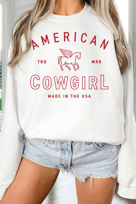 AMERICAN COWGIRL OVERSIZED SWEATSHIRT - lolaluxeshop