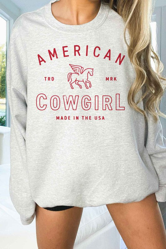 AMERICAN COWGIRL OVERSIZED SWEATSHIRT - lolaluxeshop