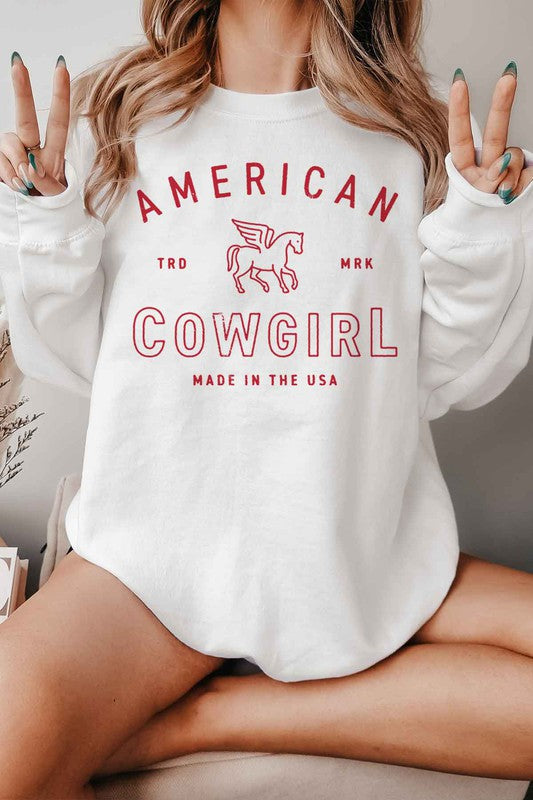 AMERICAN COWGIRL OVERSIZED SWEATSHIRT - lolaluxeshop