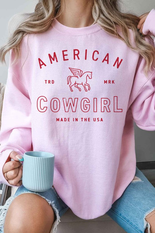 AMERICAN COWGIRL OVERSIZED SWEATSHIRT - lolaluxeshop