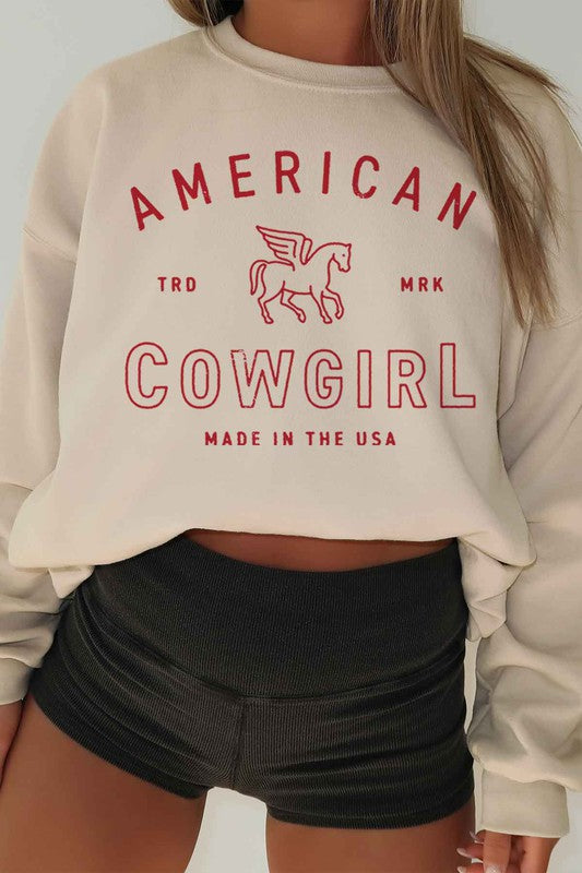 AMERICAN COWGIRL OVERSIZED SWEATSHIRT - lolaluxeshop