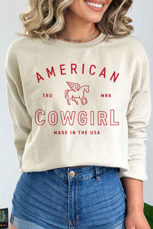 AMERICAN COWGIRL GRAPHIC SWEATSHIRT - lolaluxeshop