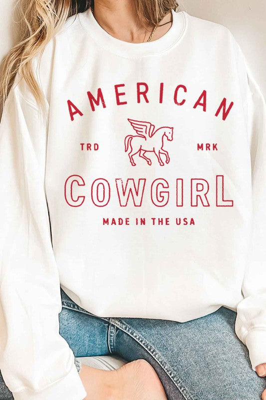 AMERICAN COWGIRL GRAPHIC SWEATSHIRT - lolaluxeshop