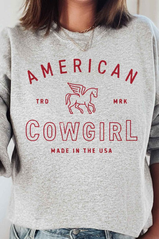 AMERICAN COWGIRL GRAPHIC SWEATSHIRT - lolaluxeshop