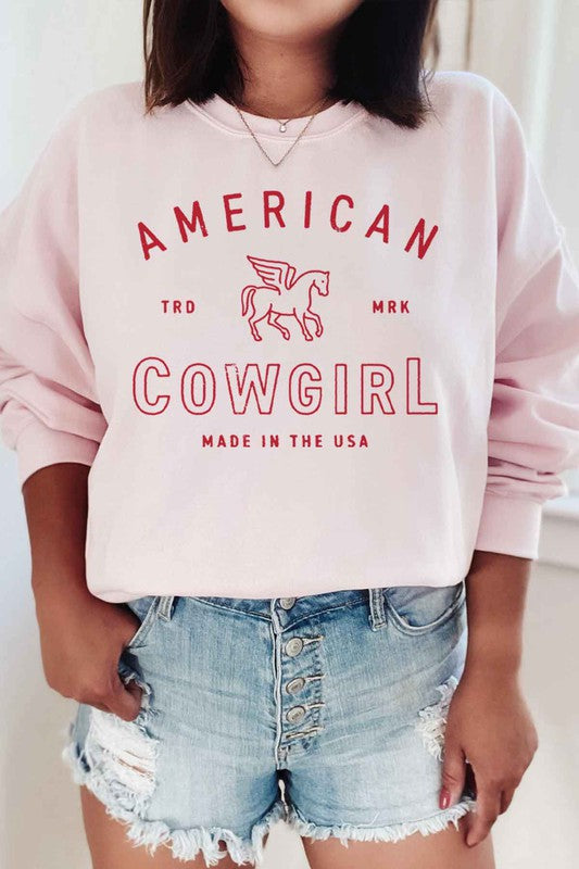 AMERICAN COWGIRL GRAPHIC SWEATSHIRT - lolaluxeshop