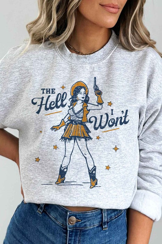 PLUS SIZE THE HELL I WONT GRAPHIC SWEATSHIRT - lolaluxeshop