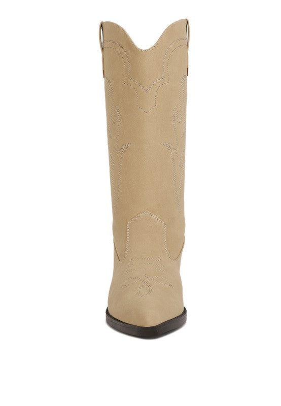 Ginni Embroidered Calf Boots - lolaluxeshop