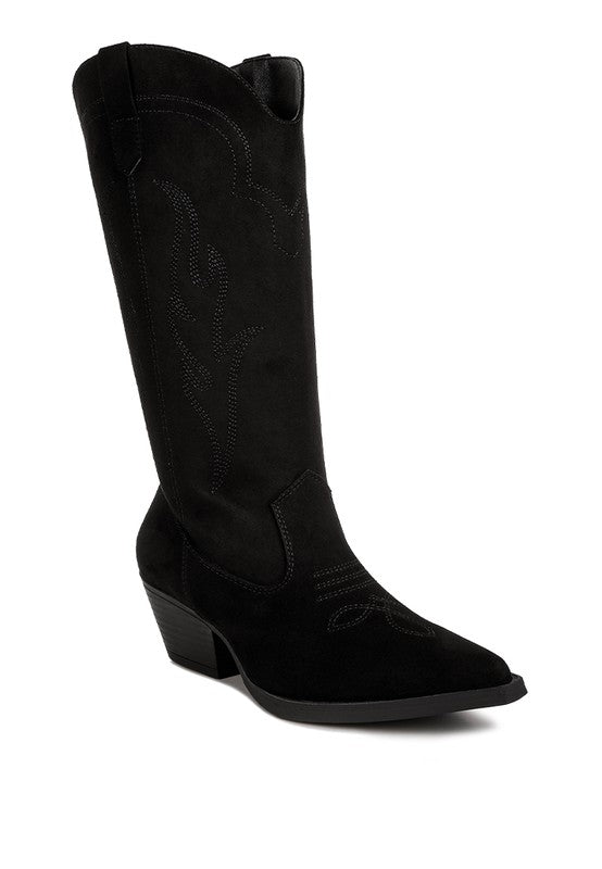 Ginni Embroidered Calf Boots - lolaluxeshop