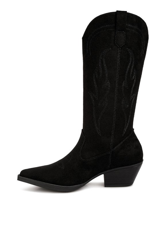 Ginni Embroidered Calf Boots - lolaluxeshop