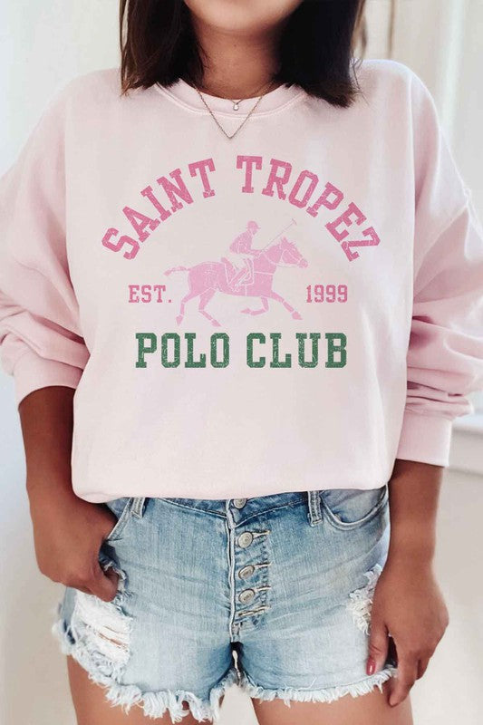 SAINT TROPEZ POLO CLUB GRAPHIC SWEATSHIRT - lolaluxeshop