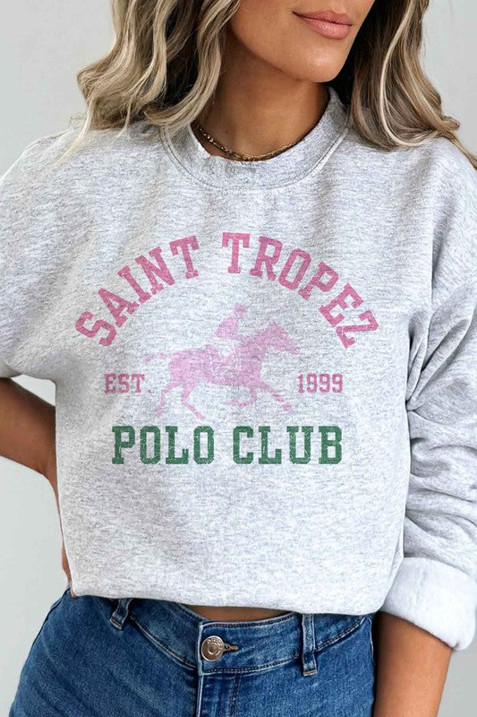 SAINT TROPEZ POLO CLUB GRAPHIC SWEATSHIRT - lolaluxeshop