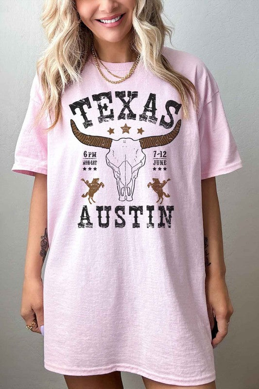 TEXAS AUSTIN WESTERN OVERSIZED GRAPHIC TEE - lolaluxeshop