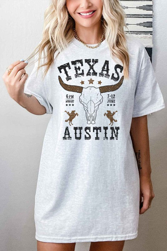 TEXAS AUSTIN WESTERN OVERSIZED GRAPHIC TEE - lolaluxeshop