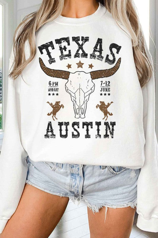 TEXAS AUSTIN WESTERN OVERSIZED GRAPHIC SWEATSHIRT - lolaluxeshop