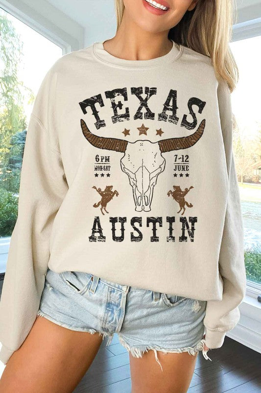 TEXAS AUSTIN WESTERN OVERSIZED GRAPHIC SWEATSHIRT - lolaluxeshop