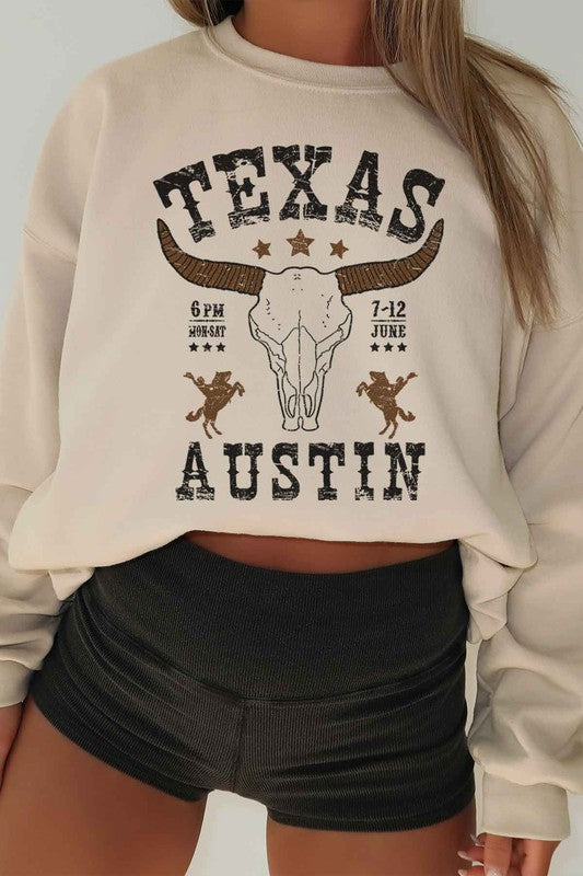 TEXAS AUSTIN WESTERN OVERSIZED GRAPHIC SWEATSHIRT - lolaluxeshop