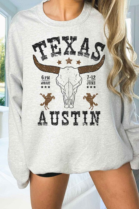 TEXAS AUSTIN WESTERN OVERSIZED GRAPHIC SWEATSHIRT - lolaluxeshop