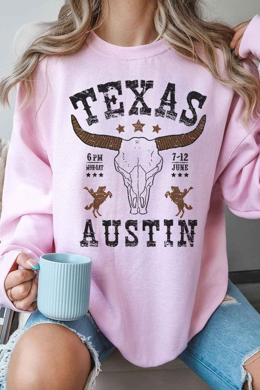 TEXAS AUSTIN WESTERN OVERSIZED GRAPHIC SWEATSHIRT - lolaluxeshop