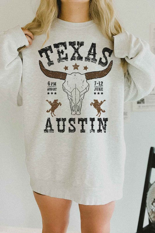 TEXAS AUSTIN WESTERN OVERSIZED GRAPHIC SWEATSHIRT - lolaluxeshop