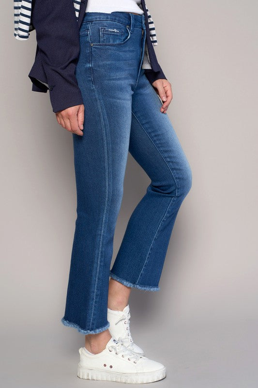 HIGH RISE CROP BOOT JEANS - lolaluxeshop