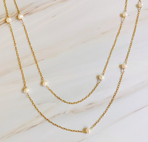 Freshwater Pearl Long Chain Necklace - lolaluxeshop