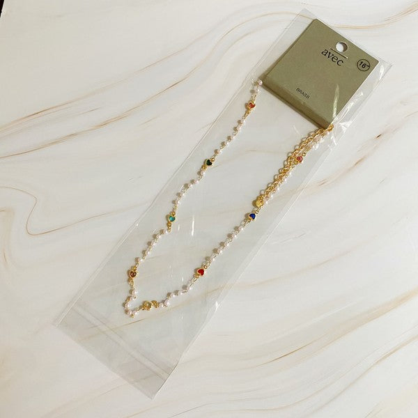 Precious Mini Heart Pearl Chain Necklace - lolaluxeshop