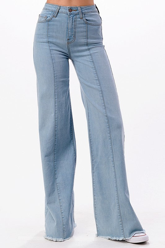 Wide leg, denim pants,  jeans, western - lolaluxeshop