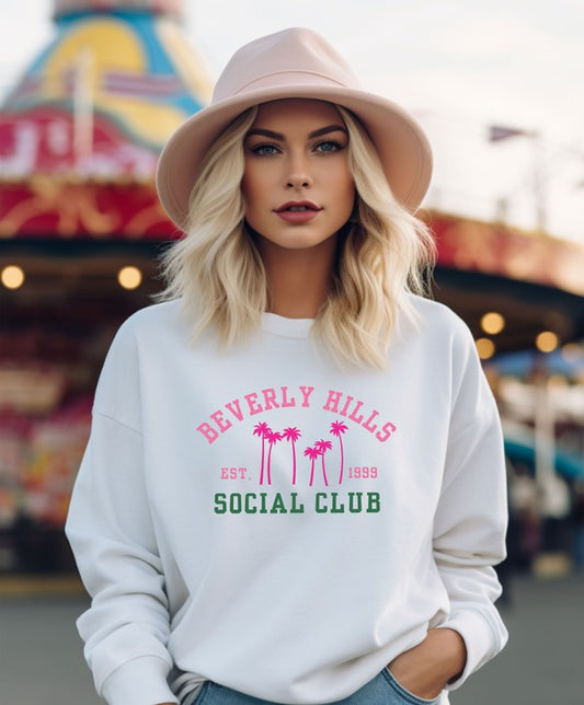 Beverly Hills Social Club Crew Neck Sweatshirt - lolaluxeshop