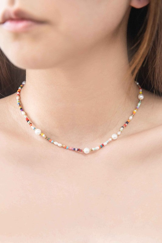 Festive Beaded Pearl Necklace - lolaluxeshop