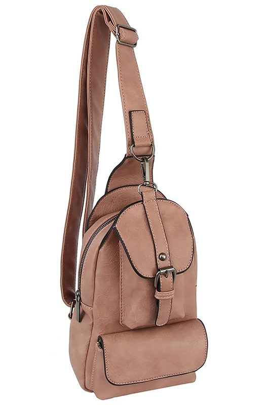 Buckle Pocket Sling Bag Backpack - lolaluxeshop