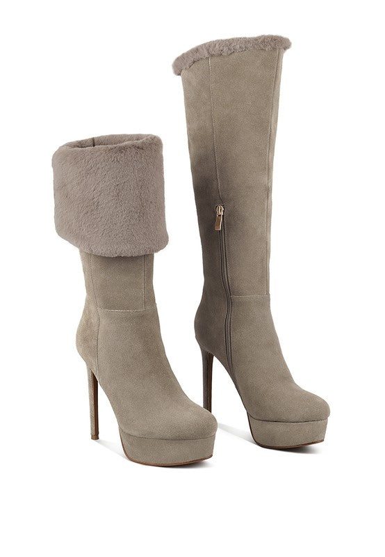 SALDANA Convertible Suede Leather High Boots - lolaluxeshop