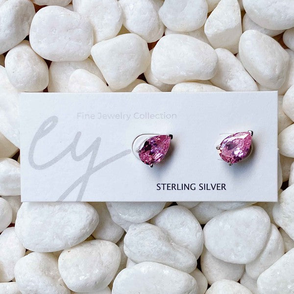 Luxe Teardrop Sterling Silver Stud Earrings - lolaluxeshop