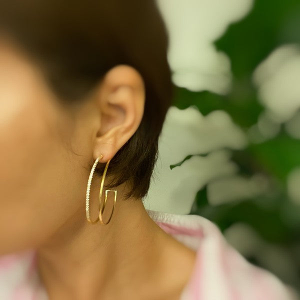 Doubled Open Top Hoop Earrings - lolaluxeshop