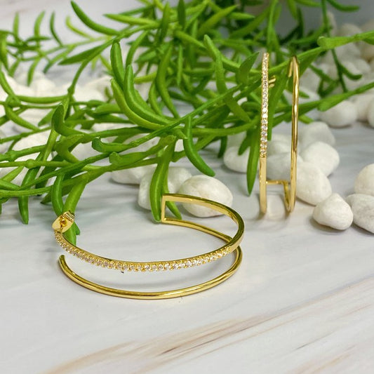 Doubled Open Top Hoop Earrings - lolaluxeshop