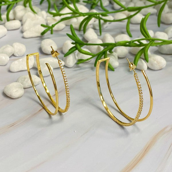 Doubled Open Top Hoop Earrings - lolaluxeshop